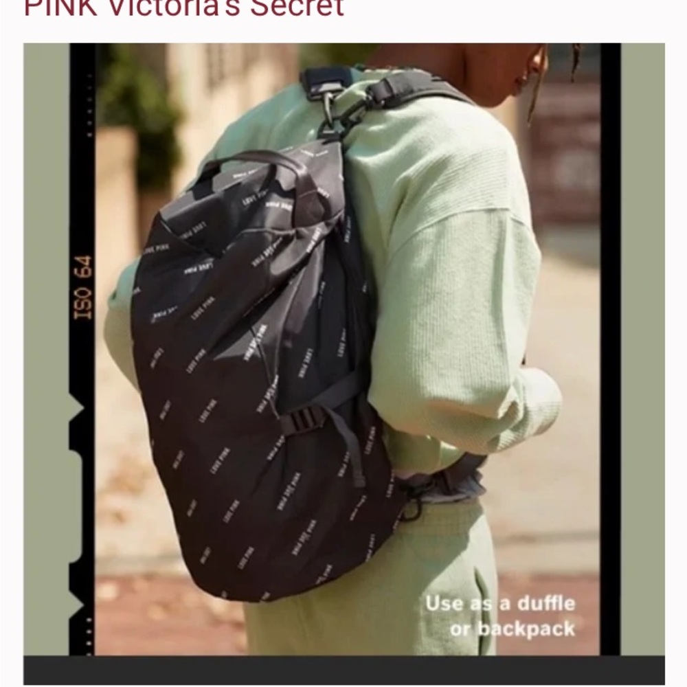 NWT Pink convertible campus duffle